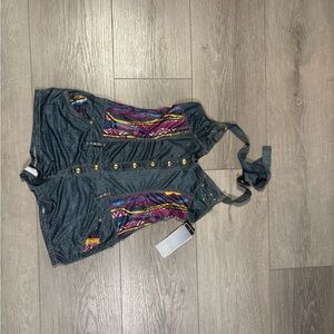 COOGI Vibrant Patterned Denim Bodysuit